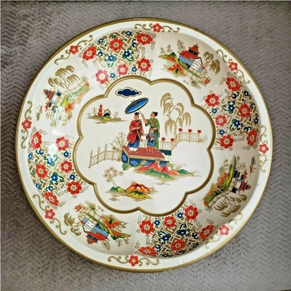Daher Decorated Ware Vintage 1971 Decorative Bowl Blue Gold Made in England - Picture 3 of 6